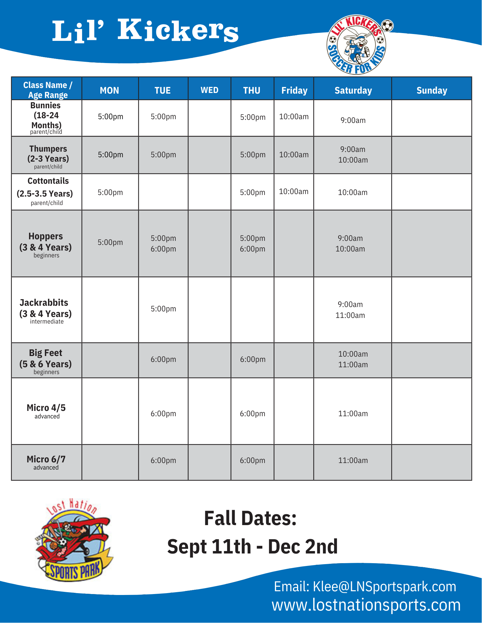 Lil' Kickers East Lost Nation Sports Park